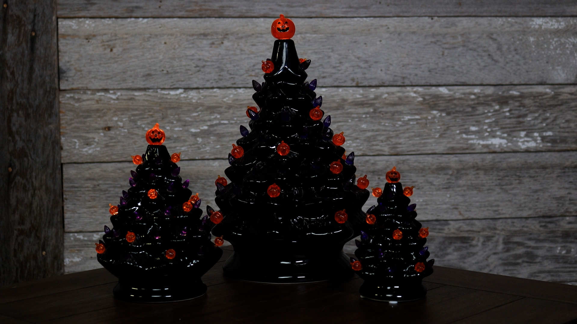 GE2551760 3 Lighted Halloween Dolomite Trees with Sound Decoration
